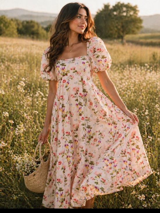 Hill House Dresses & Skirts - Hill House Pink Floral Matilda Nap Dress Midi Large